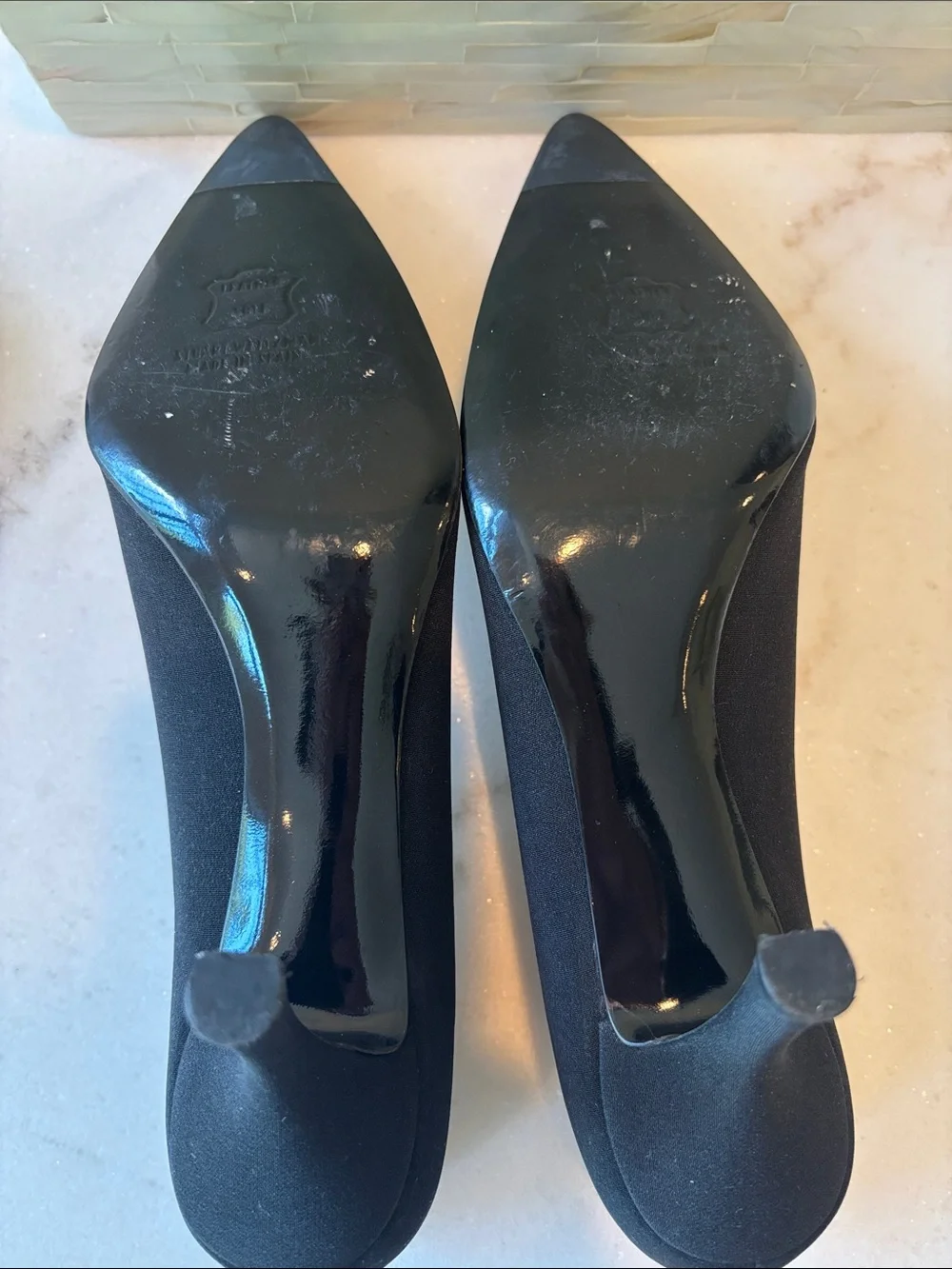 Stuart Weitzman Black Pointed-Toe Pump